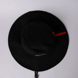 BLACK BOONEY BUCKET HAT (RED TAPE DETAIL)