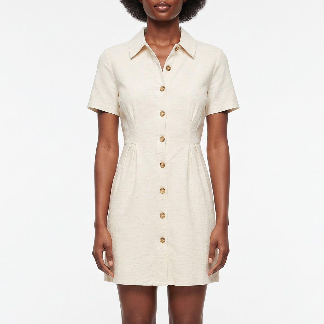 OATMEAL SHORT SLEEVE MINI DRESS