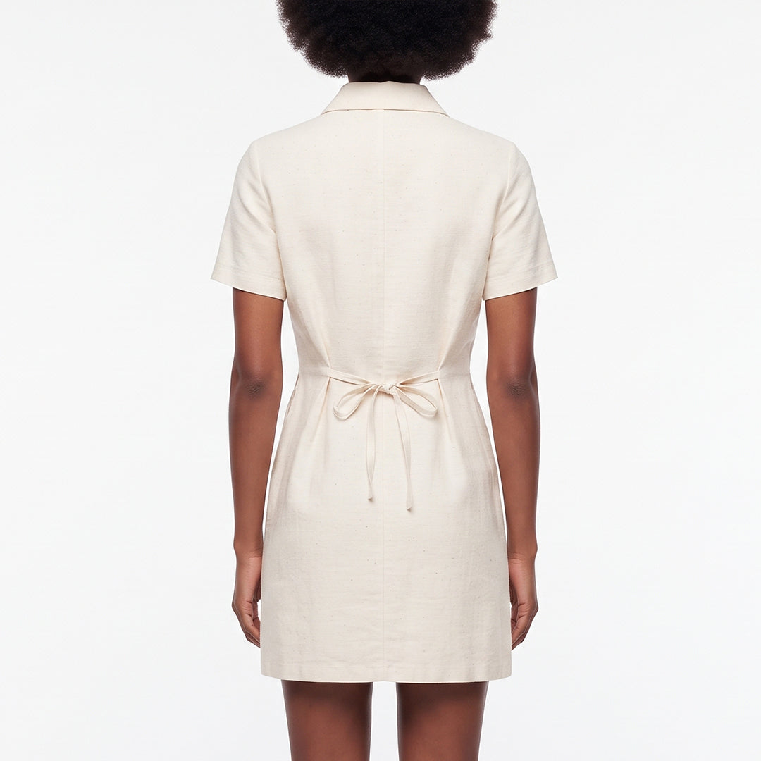 OATMEAL SHORT SLEEVE MINI DRESS