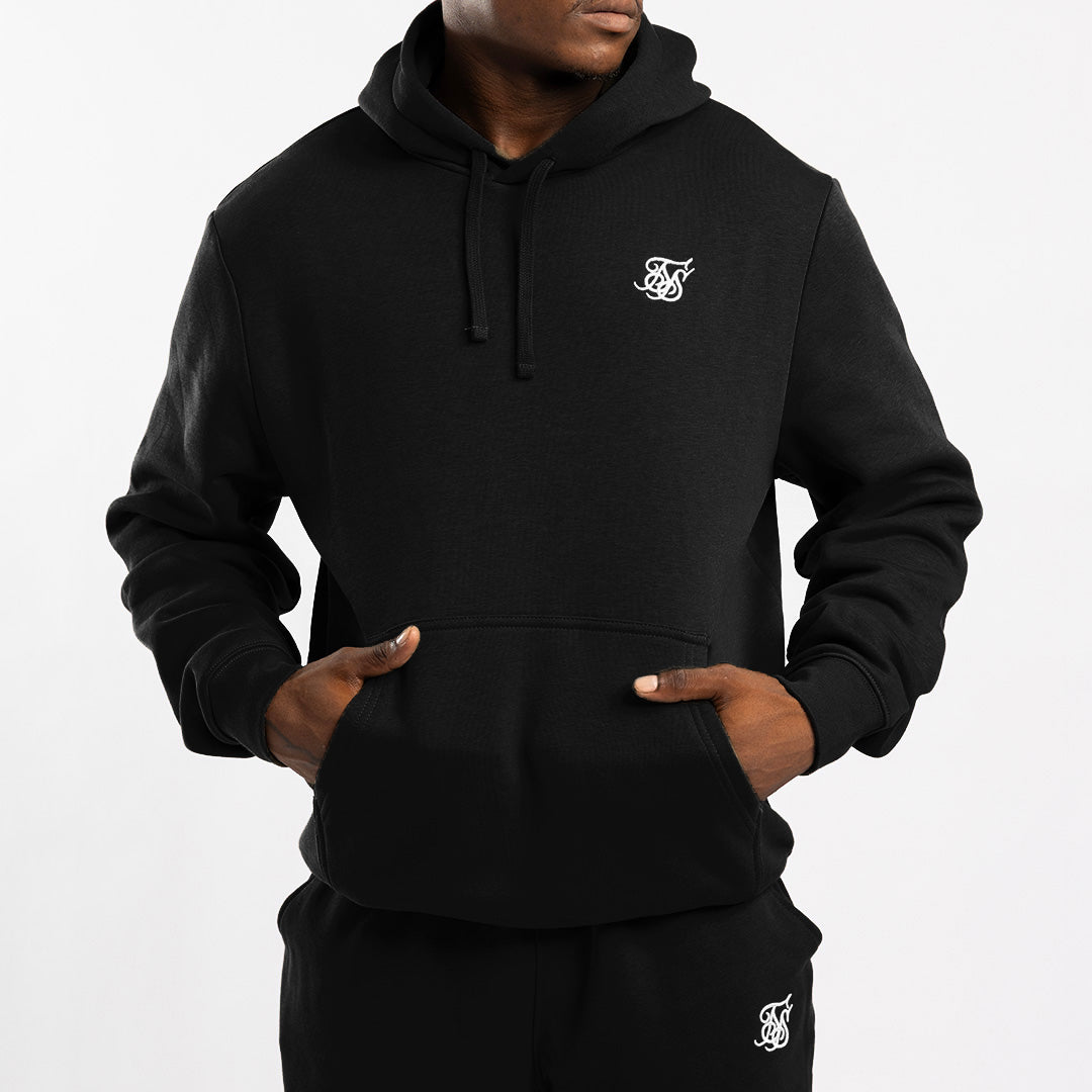 BLACK FLEECE HOODED PRINTED SWEATER