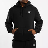 BLACK FLEECE HOODED PRINTED SWEATER