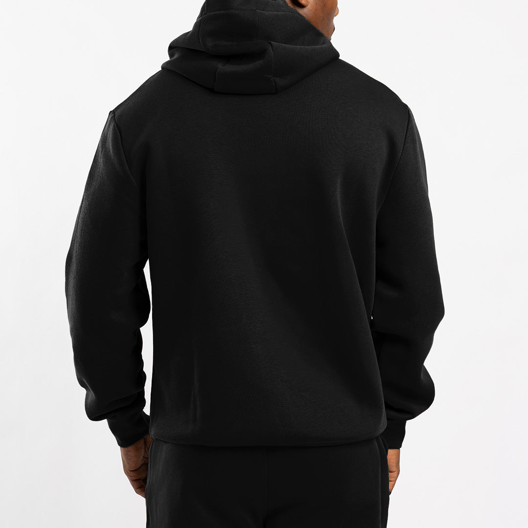 BLACK FLEECE HOODED PRINTED SWEATER