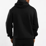 BLACK FLEECE HOODED PRINTED SWEATER