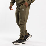 OLIVE FLEECE PRINTED JOGGER