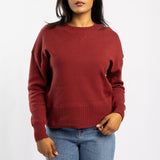 BURGUNDY LONG SLEEVE ROUND NECK JERSEY