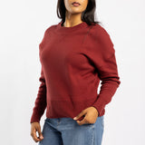 BURGUNDY LONG SLEEVE ROUND NECK JERSEY