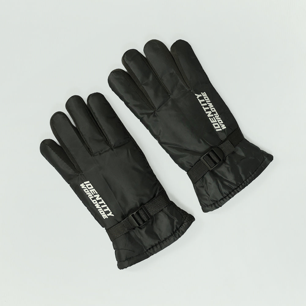BLACK GLOVES (STRAP DETAIL, GRIP FEATURE)