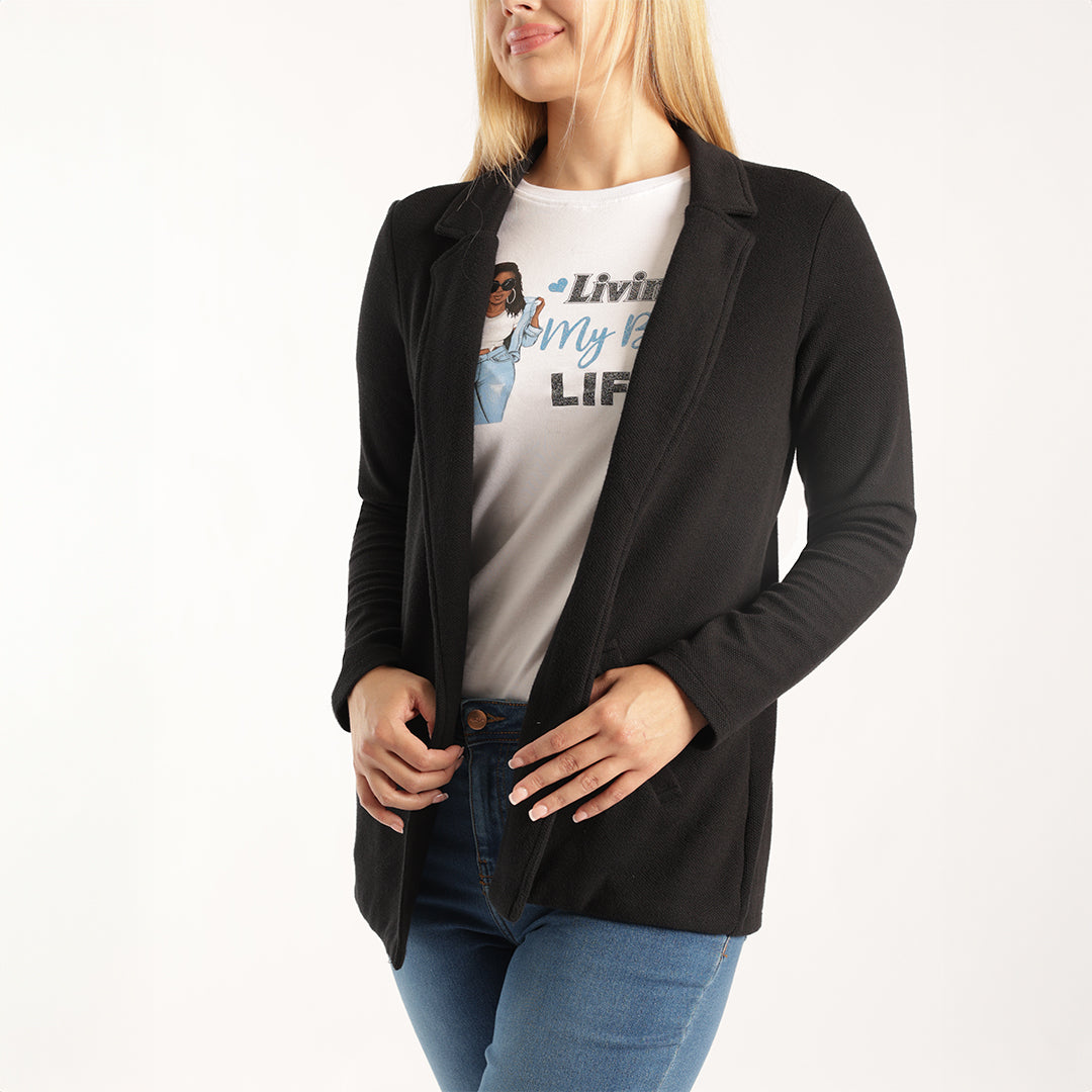 LADIES BLACK LONG SLEEVE BLAZER