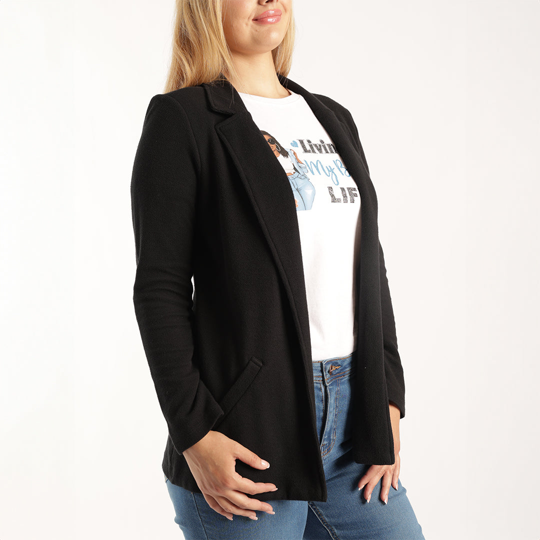 LADIES BLACK LONG SLEEVE BLAZER