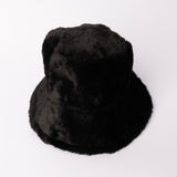 BLACK FUR BUCKET HAT