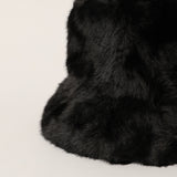 BLACK FUR BUCKET HAT