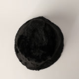 BLACK FUR BUCKET HAT