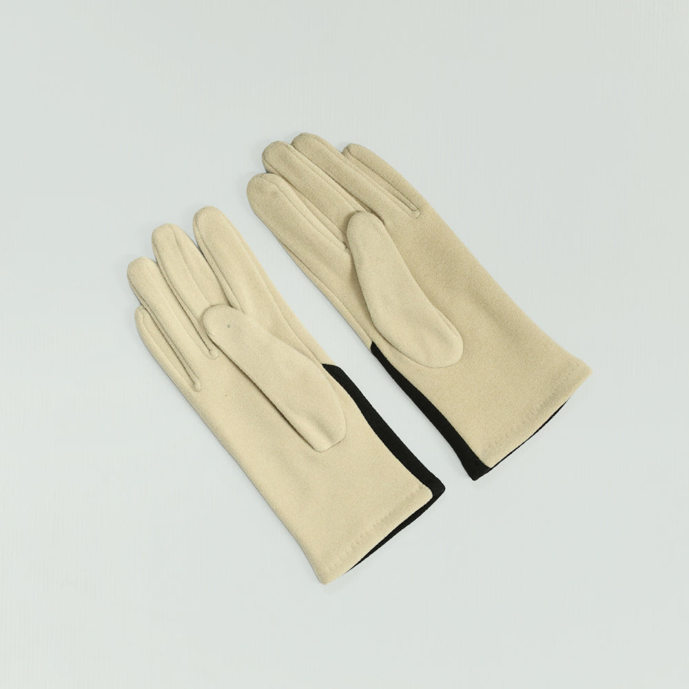 BEIGE GLOVES (GEOMETRIC COLOR BLOCK)