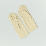 BEIGE GLOVES (CHECKERED BOW DETAIL)