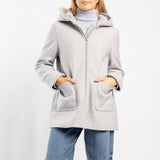 GREY LONG SLEEVE HOODED JACKET WITH POCKETS