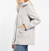 GREY LONG SLEEVE HOODED JACKET WITH POCKETS