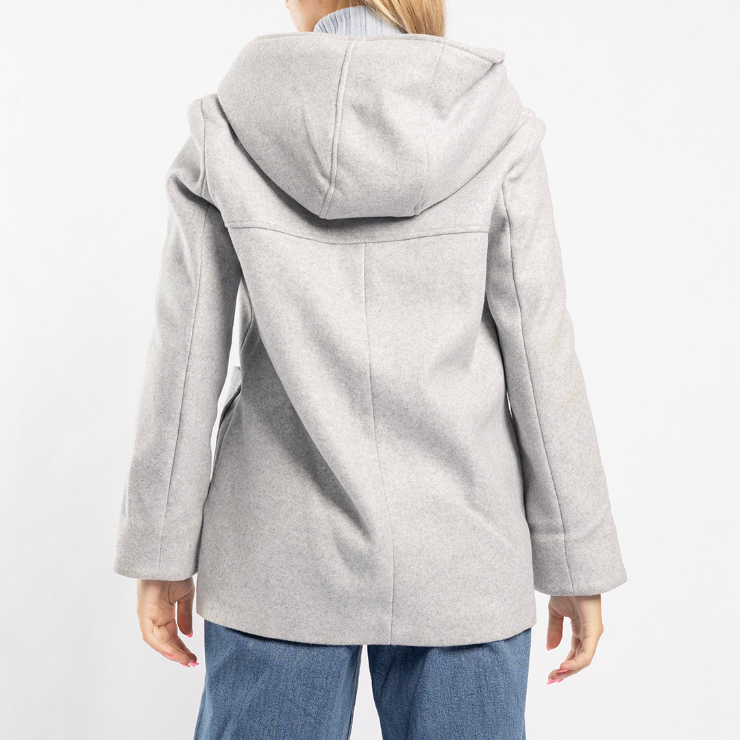 GREY LONG SLEEVE HOODED JACKET WITH POCKETS