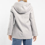 GREY LONG SLEEVE HOODED JACKET WITH POCKETS