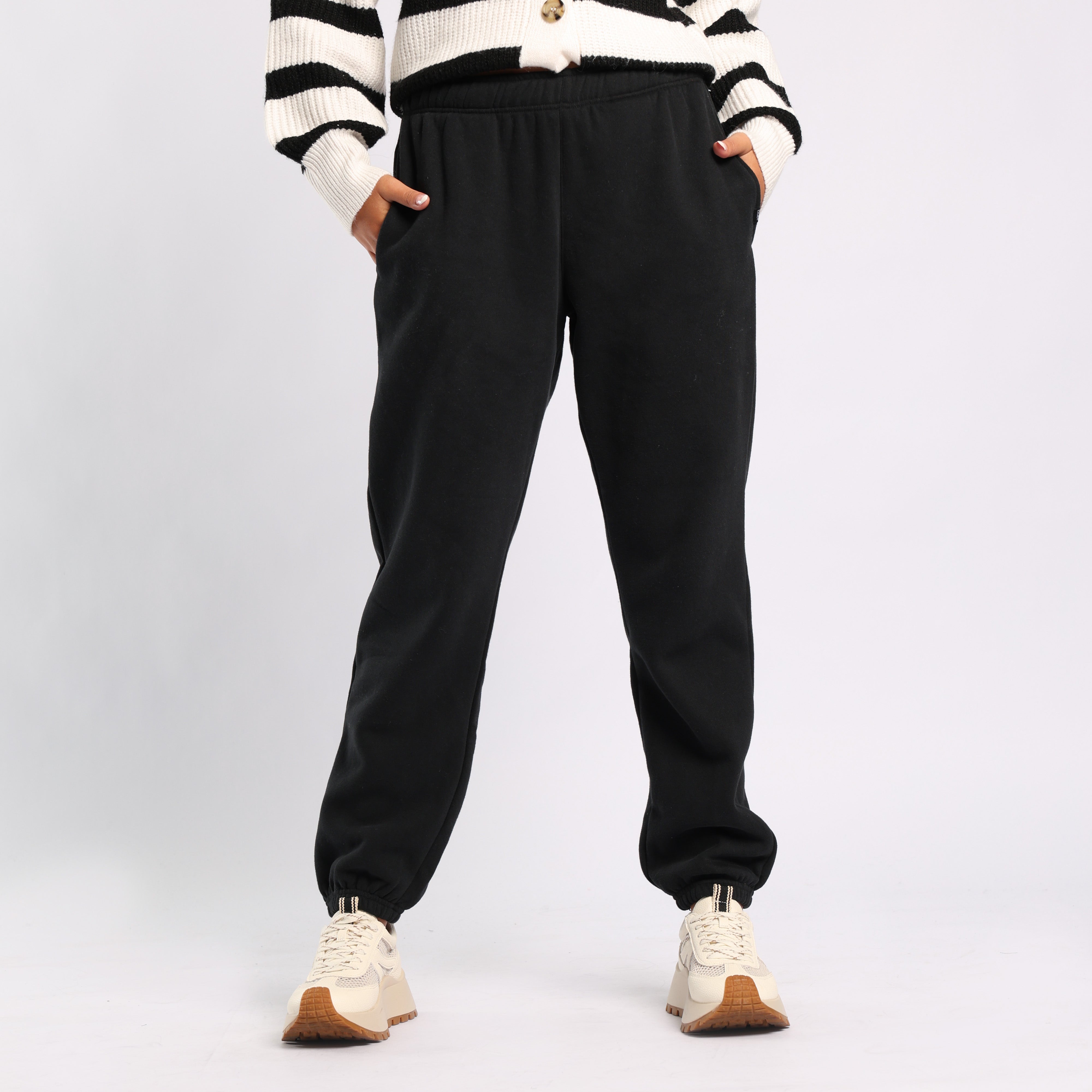BLACK JOGGER WITH ELASTIC WAISTBAND