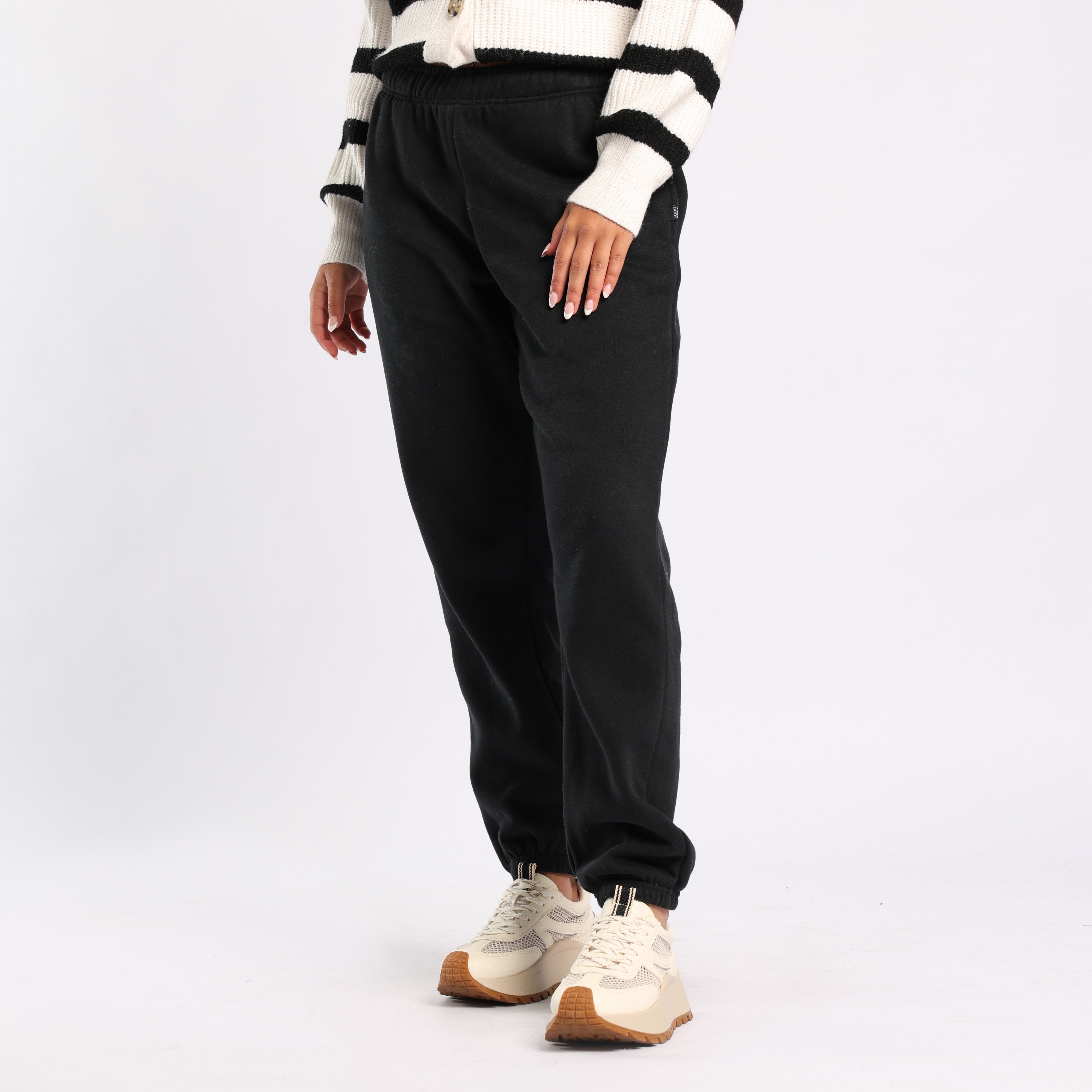 BLACK JOGGER WITH ELASTIC WAISTBAND