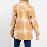 KHAKI CHECK LONG SLEEVE SHACKET