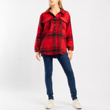 RED CHECK LONG SLEEVE SHACKET