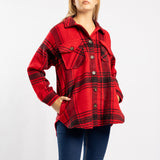 RED CHECK LONG SLEEVE SHACKET