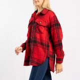 RED CHECK LONG SLEEVE SHACKET