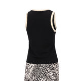 BLACK VEST WITH CREAM LINING