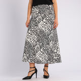 BLACK/WHITE SATIN SKIRT