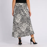 BLACK/WHITE SATIN SKIRT