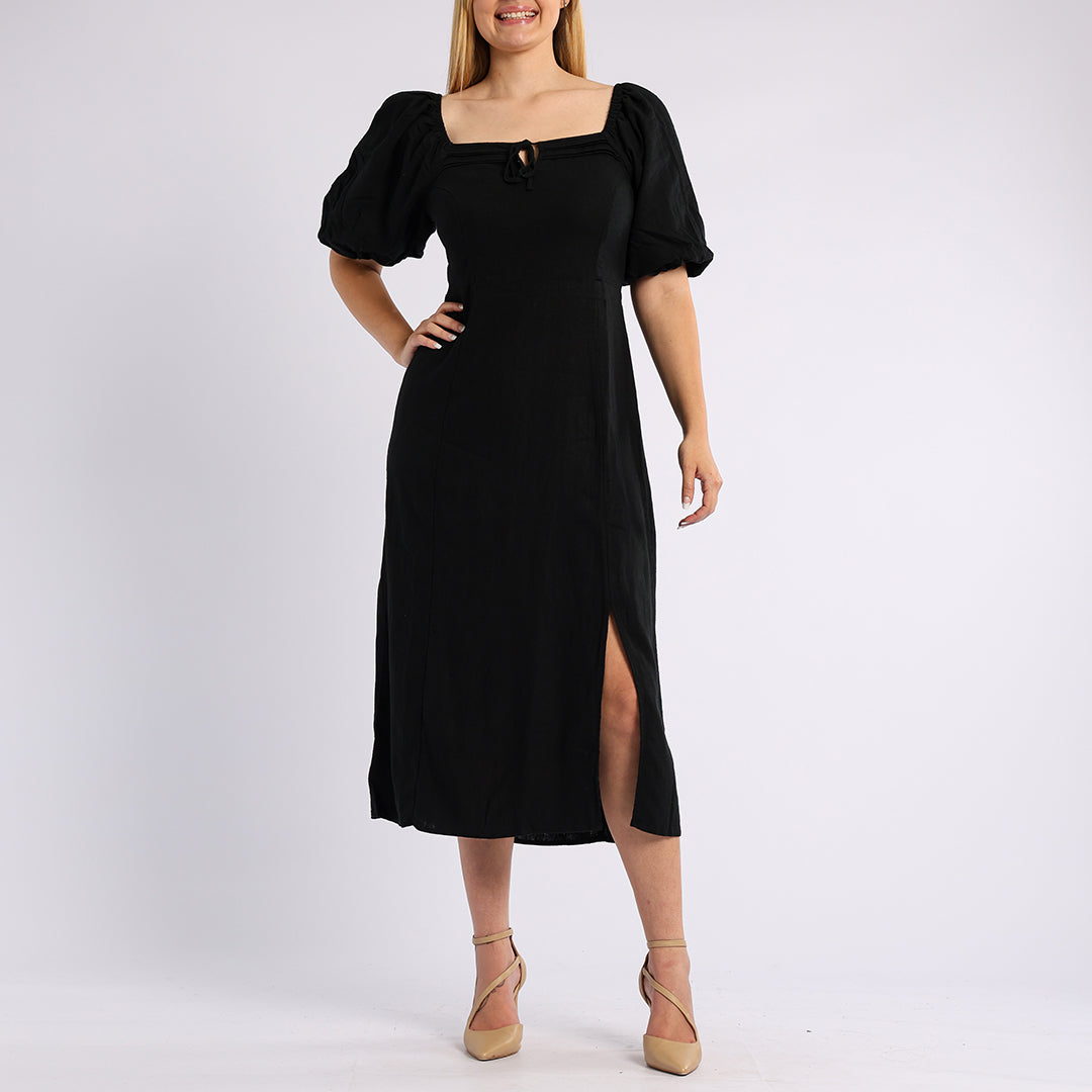 LONG DRESS WITH SLIT IN FRONT
