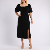 LONG DRESS WITH SLIT IN FRONT