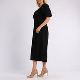 LONG DRESS WITH SLIT IN FRONT