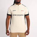 MENS BASIC SUPPLY CREAM/NAVY 1/4 ZIP GOLFER