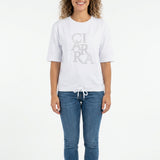 LADIES WHITE DRAWSTRING SWEATER