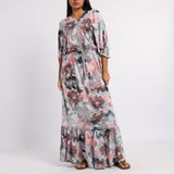 BLUE PRINTED KAFTAN DRESS