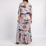 BLUE PRINTED KAFTAN DRESS