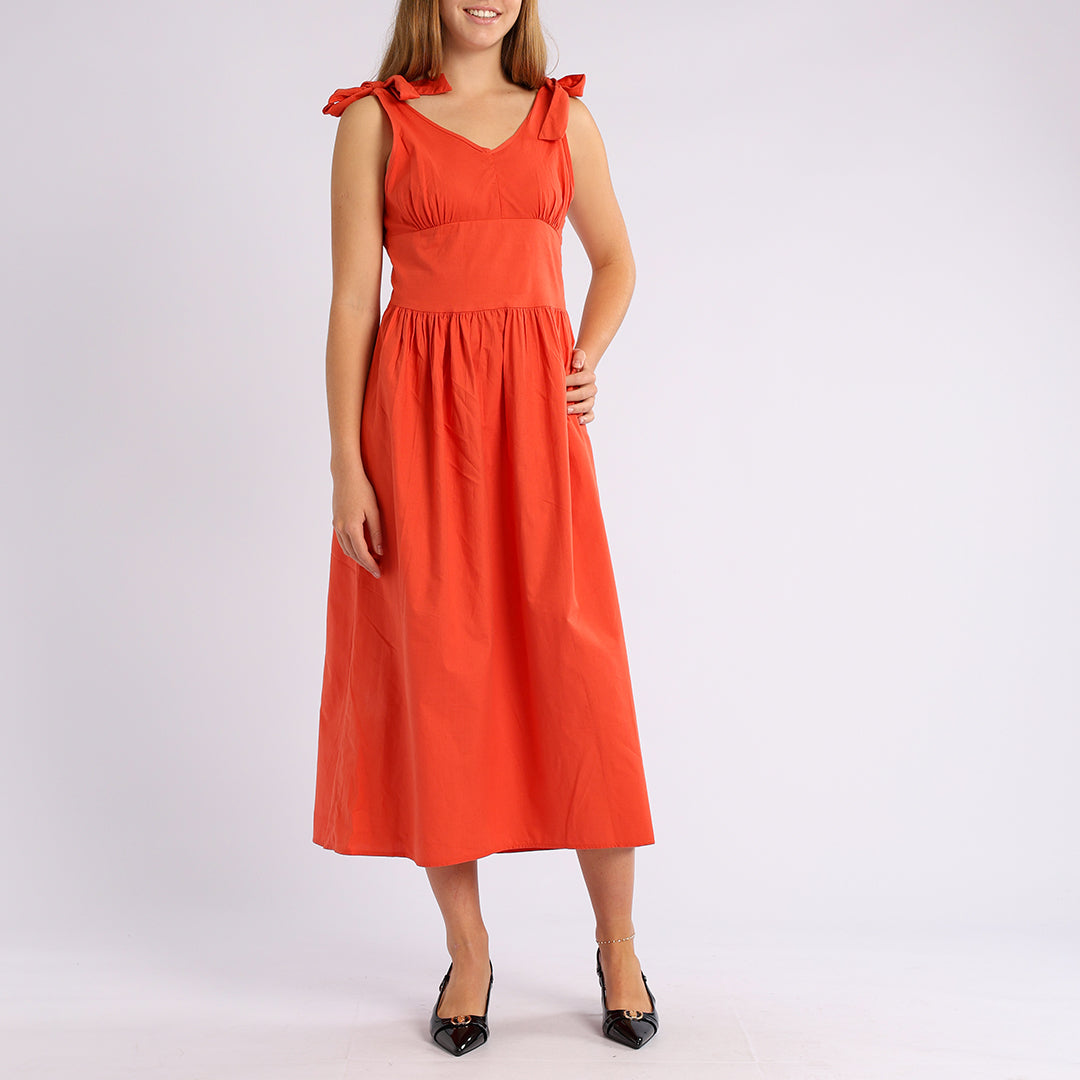 TIE STRAP DRESS (COTTON MORNE)