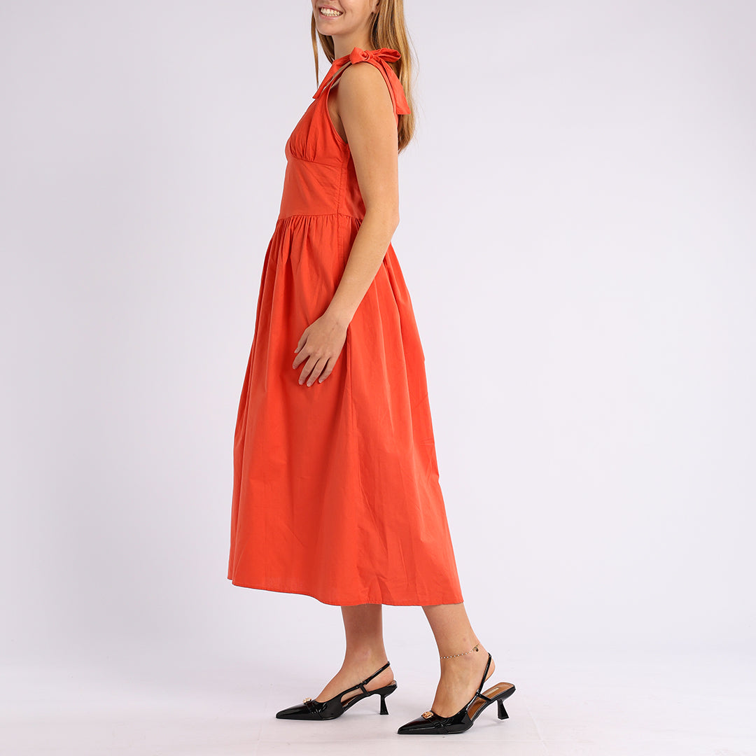TIE STRAP DRESS (COTTON MORNE)