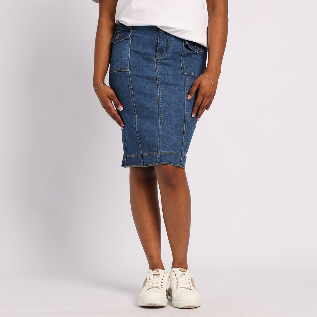 BLUE PANNEL SKIRT