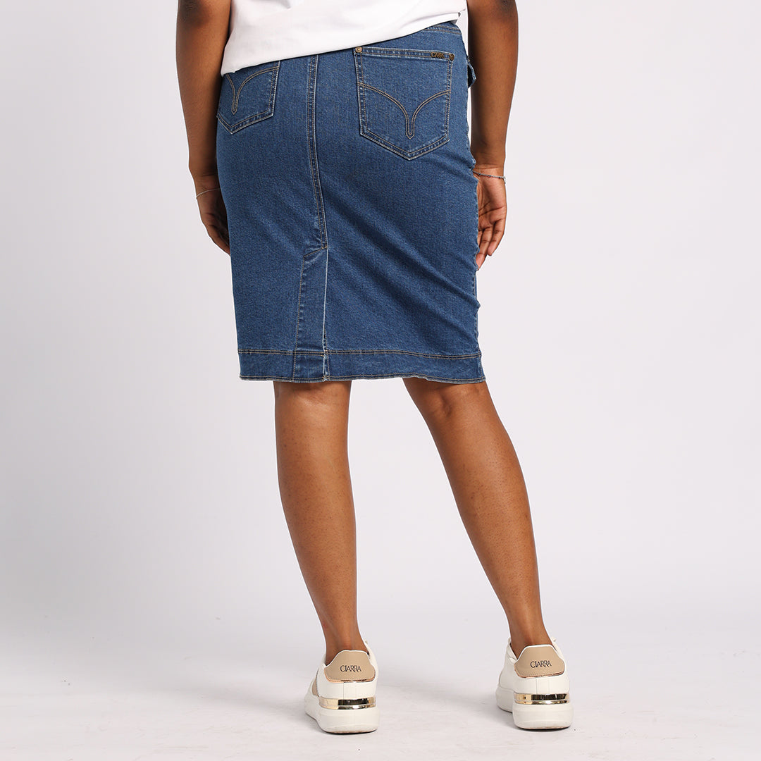 BLUE PANNEL SKIRT