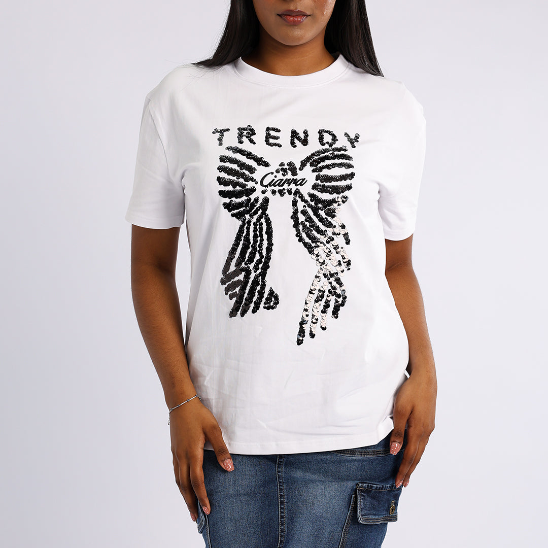 LDS EMBELISHED OVERSIZED TEE