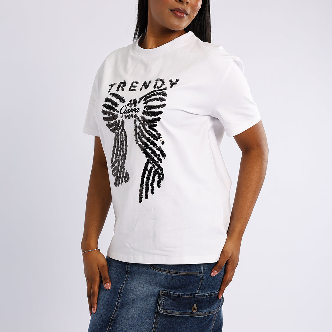 LDS EMBELISHED OVERSIZED TEE