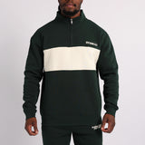 MENS ZAFF EMERALD/WHITE 1/4 ZIP SWEATER (COLOURBLOCK)