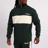 MENS ZAFF EMERALD/WHITE 1/4 ZIP SWEATER (COLOURBLOCK)