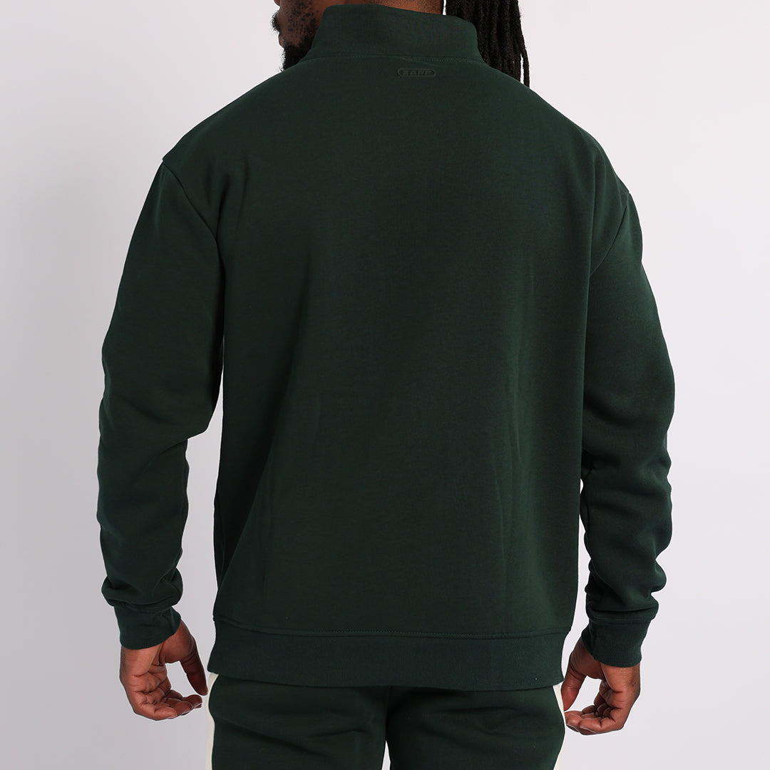 MENS ZAFF EMERALD/WHITE 1/4 ZIP SWEATER (COLOURBLOCK)