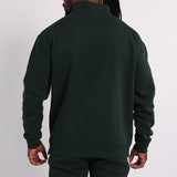 MENS ZAFF EMERALD/WHITE 1/4 ZIP SWEATER (COLOURBLOCK)