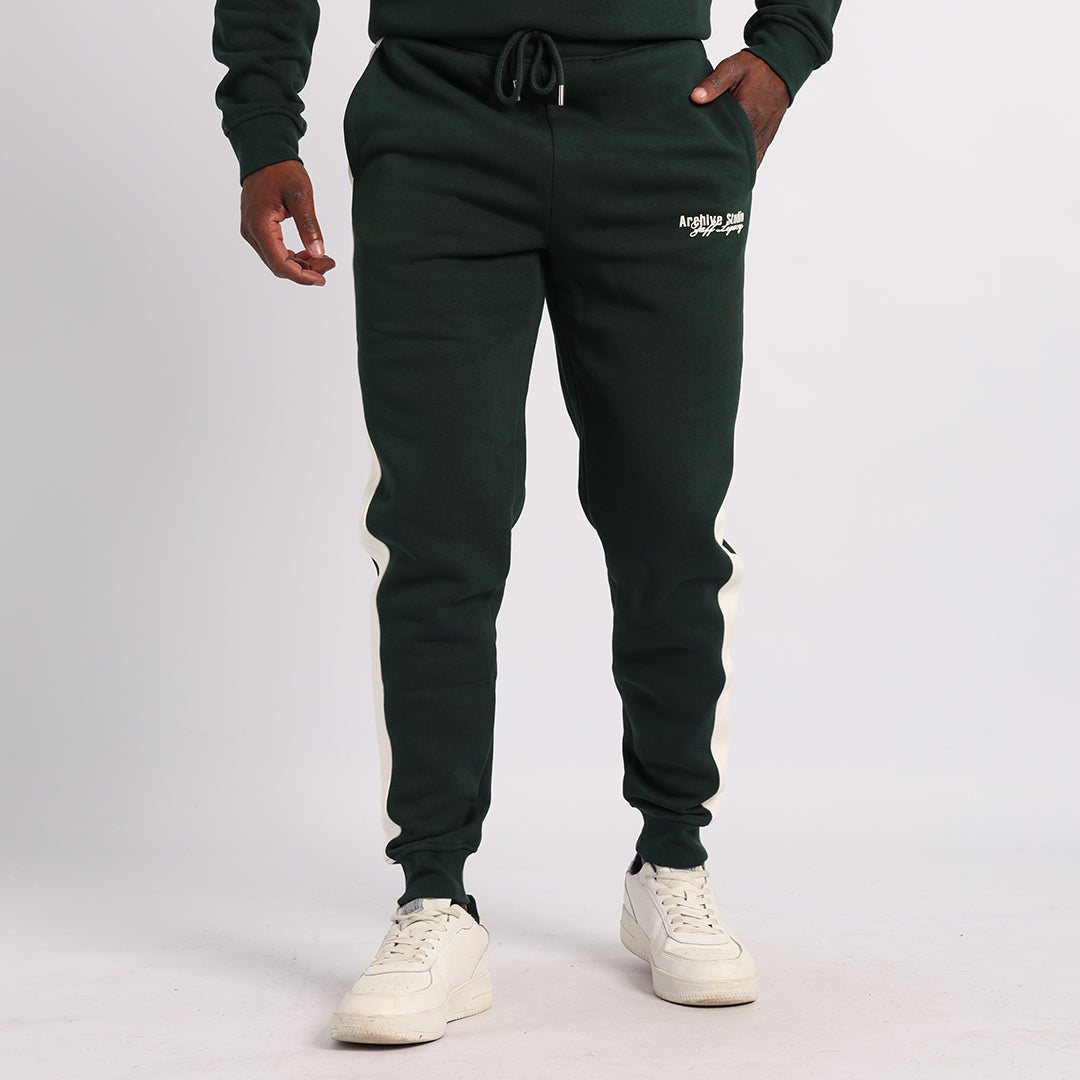 MENS ZAFF EMERALD/WHITE STRIPED PANTS