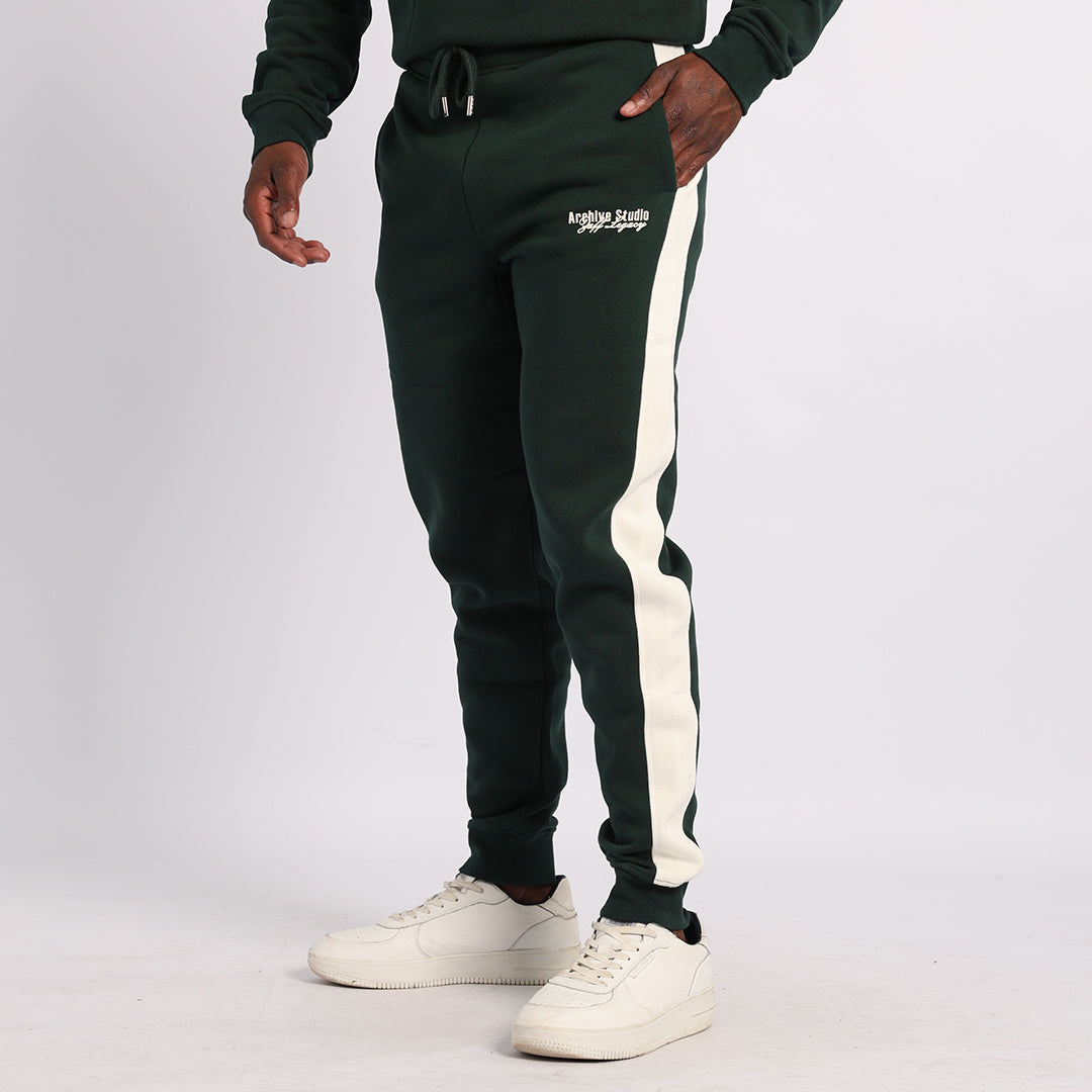 MENS ZAFF EMERALD/WHITE STRIPED PANTS